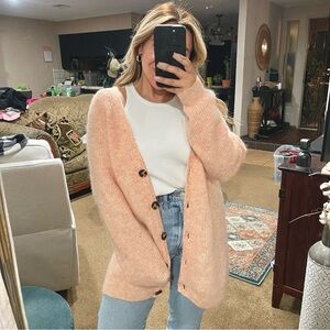 Ganni Peach Cardigan Sweater